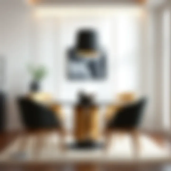 Elegant dining room chair set in a modern interior