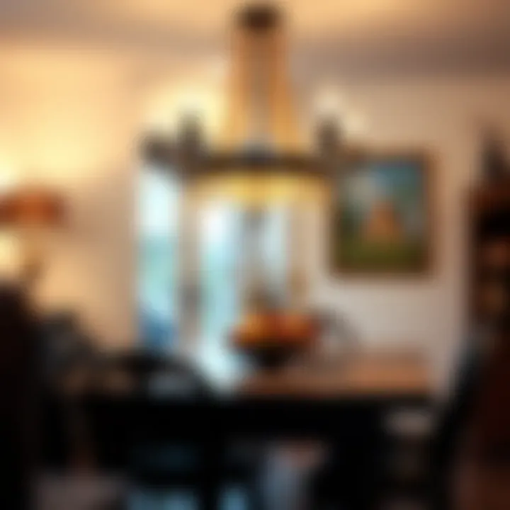 Vintage chandelier adding charm to dining space
