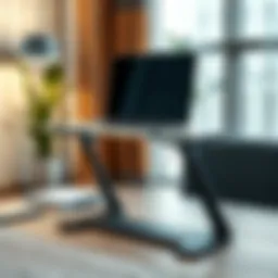 Elegant double laptop stand showcasing ergonomic design