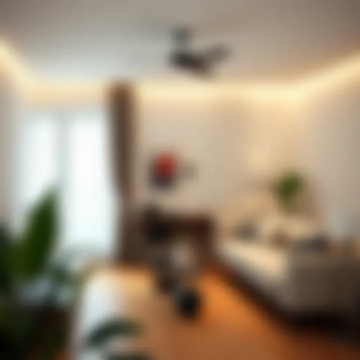 A stylish living room featuring hidden cables with effective organizers