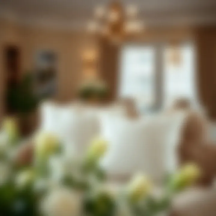 Stylish Decor with Down Pillows Elegant interior design featuring 18x18 down pillows