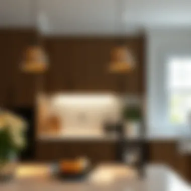Wireless under cabinet light illuminating a stylish kitchen