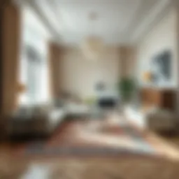 Elegant area rug enhancing living room aesthetics