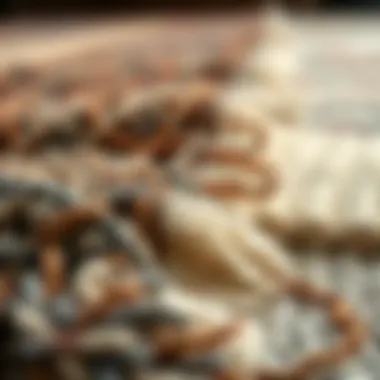Close-up of various rug materials highlighting texture and quality