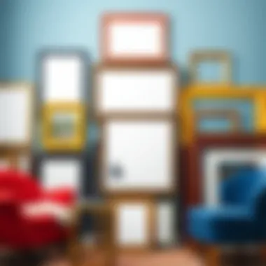 Colorful Frames for Creative Expression Variety of colorful poster frames arranged artistically