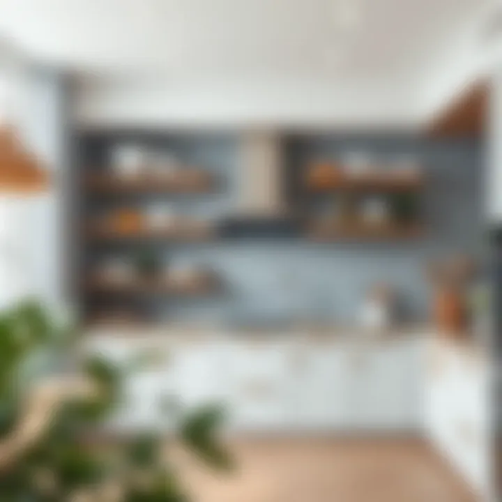 Stylish rolling shelves in a modern kitchen setting