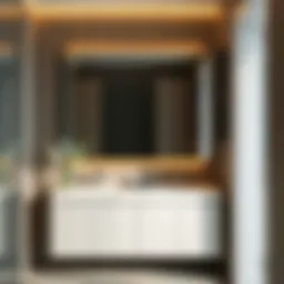 Modern bathroom vanity with elegant fixtures