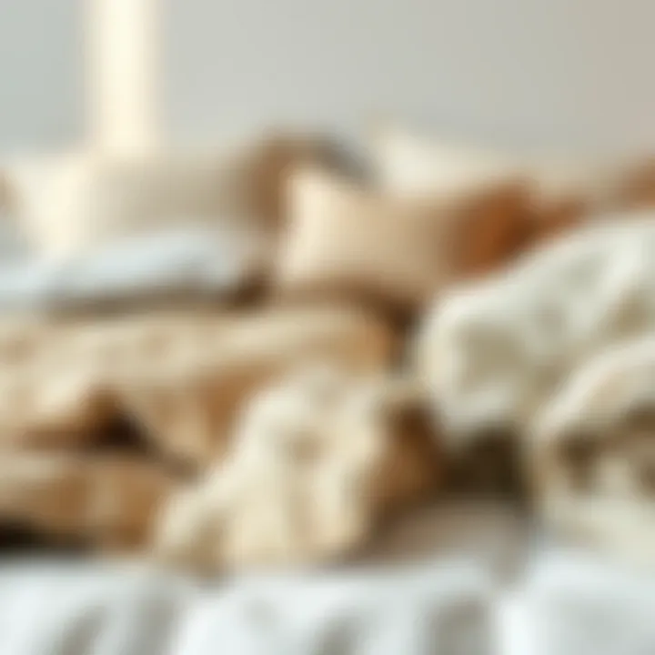 A variety of bed in a bag comforter sets showcasing different materials