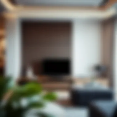 Minimalist design of a long under TV cabinet