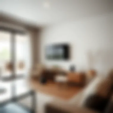 Stylish long under TV cabinet with storage solutions