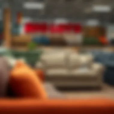 Big Lots sofa selection showcasing various fabric options