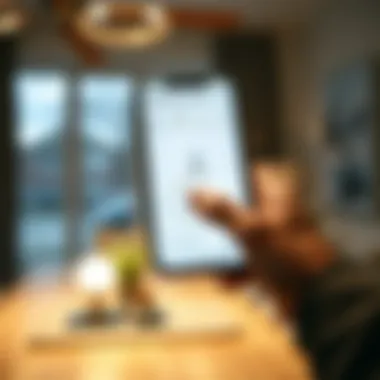 Selecting Bluetooth Light Bulb Options via App User selecting Bluetooth light bulb options on an app
