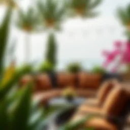 Luxurious brown patio cushions complementing a stylish outdoor seating area