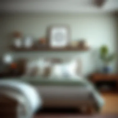 Stylish bedroom decor highlighting a headboard with functional shelving