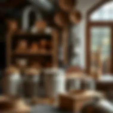 An artisan workshop where canisters are hand-crafted, highlighting local production practices