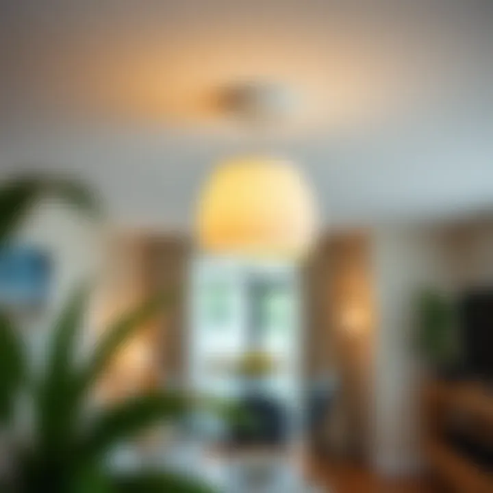 Clip-on light fixture cover installation in a contemporary setting