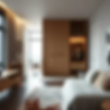 Elegant Integration of Wardrobes in Modern Interiors Modern living space featuring an elegant exposed wardrobe design