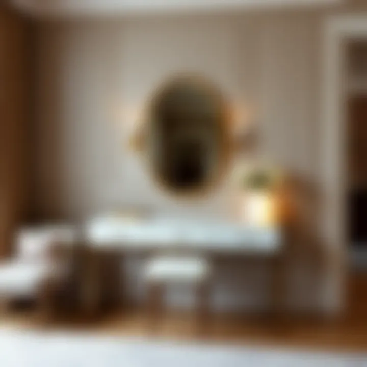 Chic console dressing table in a modern interior setting