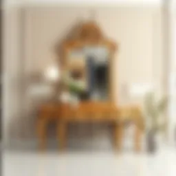 Elegant console dressing table with ornate mirror