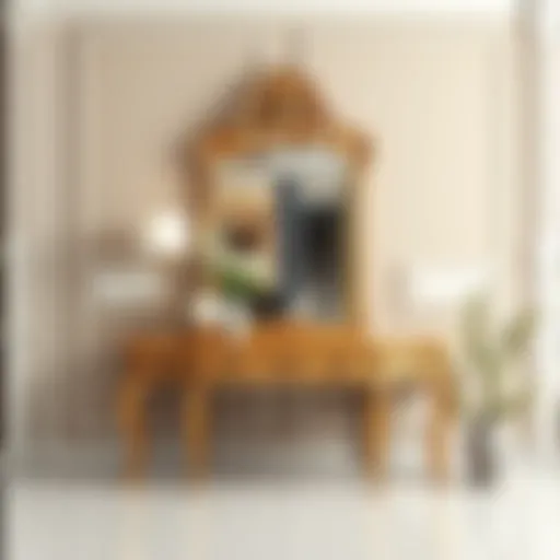 Elegant console dressing table with ornate mirror