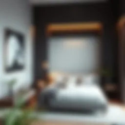 Elegant corner bed design in a modern bedroom