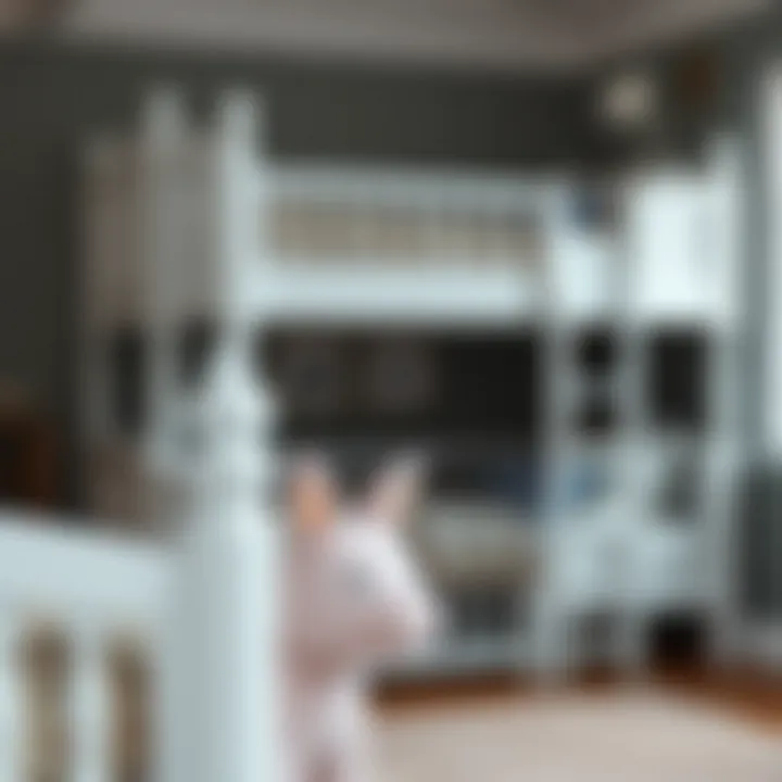 Safety Features of White Princess Bunk Bed Safety features and sturdy design of a white princess bunk bed