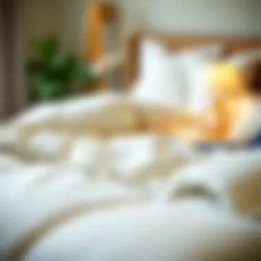 Illustration showing care instructions for down alternative comforters