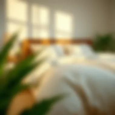 Eco-friendly symbols representing sustainability in bedding