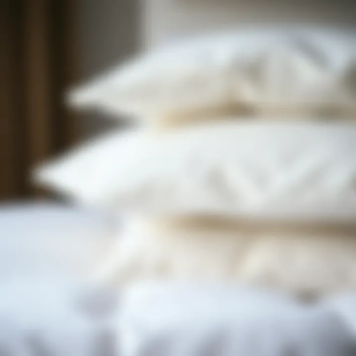 Close-up of soft materials used in down alternative comforters