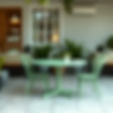 Stylish Light Green Table Set for Outdoor Dining Stylish light green table set for outdoor dining