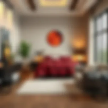 Contemporary Interior Design Featuring Plaid Accents Contemporary interior design with plaid accents