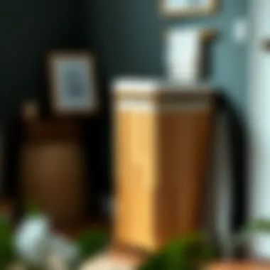 Sustainable Bamboo Laundry Hamper A sustainable bamboo hamper highlighting eco-friendly materials