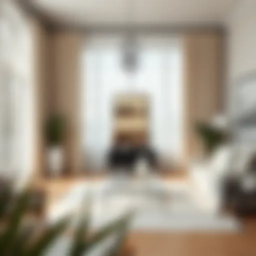 Elegant extra wide rod pocket curtains in a chic living room setting