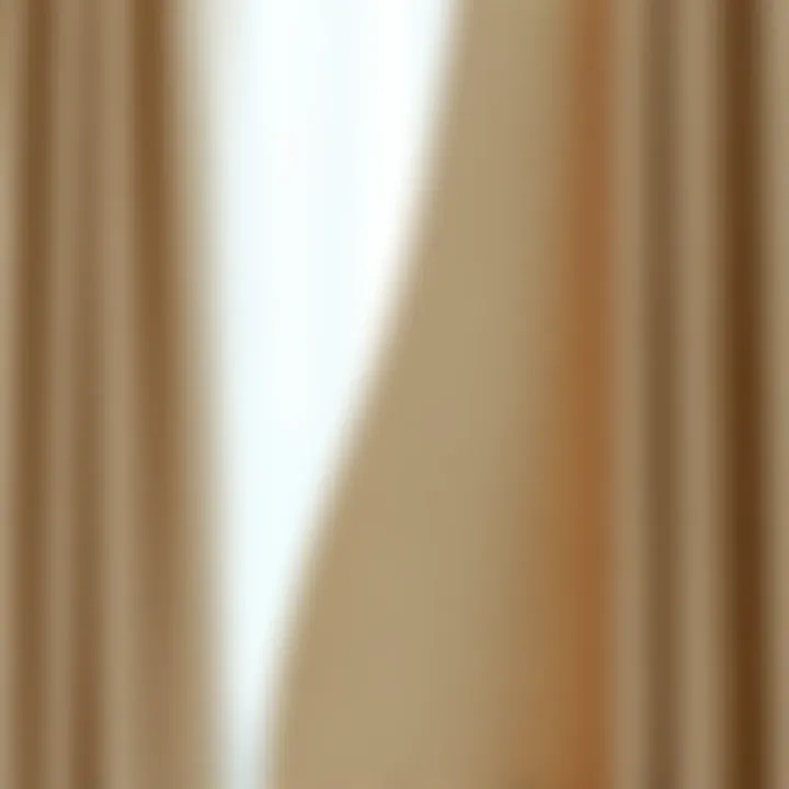 Close-up of luxurious fabric texture of rod pocket curtains