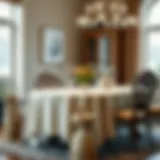 Elegant flannel back table cloth in a dining setting