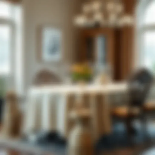 Elegant flannel back table cloth in a dining setting