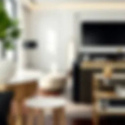 Elegant flip top side table in a modern living room setting