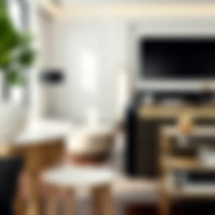 Elegant flip top side table in a modern living room setting