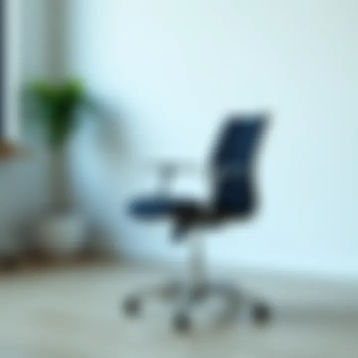 Compact folding arm office chair for space-saving