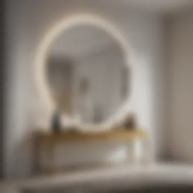 Stylish mirror arranged to enhance light in the entrance
