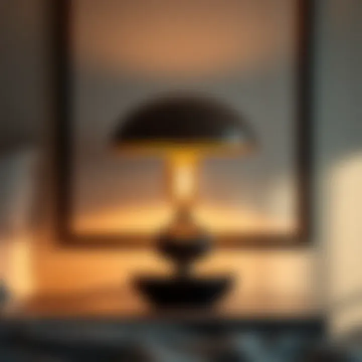 Artistry in Light: An Artistic Bedside Lamp Artistic bedside lamp made from unique materials and eye-catching design