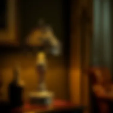 Timeless Charm: A Vintage Bedside Lamp Vintage style bedside lamp with intricate details and soft glow