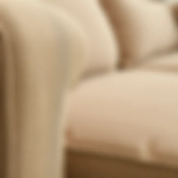Close-up of the fabric and texture of a pull out couch