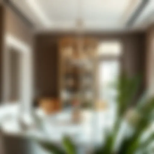 Elegant Small Chandelier in Modern Dining Room Elegant small chandelier in a modern dining room setting