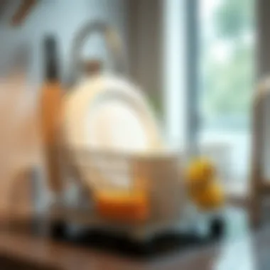 Compact dish drain rack designed for efficient space utilization Compact dish drain rack perfect for small spaces