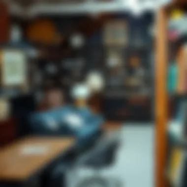 A vintage furniture section highlighting unique design pieces