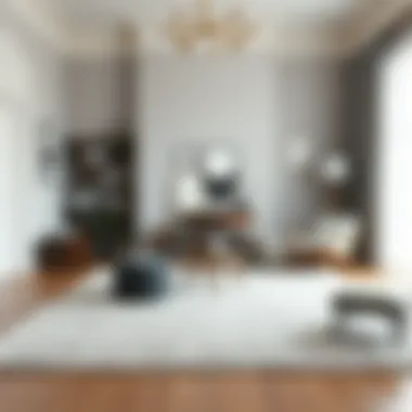 Complementing Interior Design with Gray Rug Gray 4x6 area rug complementing a stylish interior design