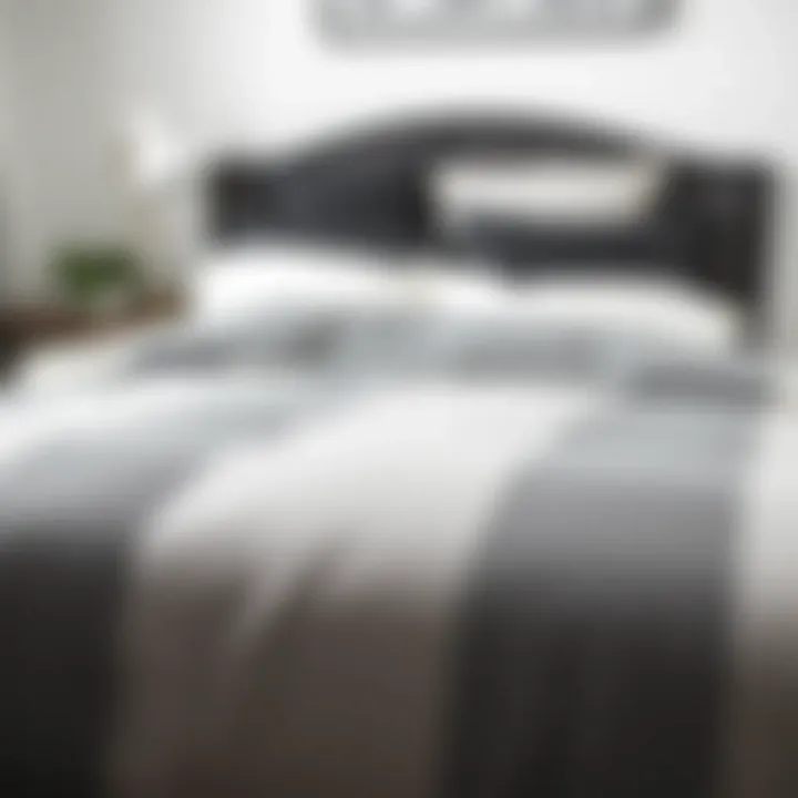 Versatile gray, black, and white king comforter set on a neatly made bed