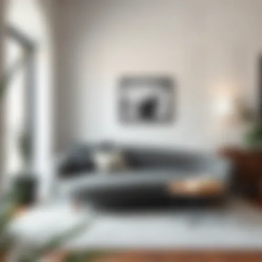 Elegant gray chair bed in a modern living room