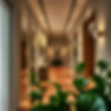 Creative placement of heavy floor mirrors enhancing hallway aesthetics